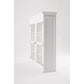 NovaSolo Halifax 57" Classic White Mahogany Glass Display Hutch Cabinet With 6 Doors & 2 Drawers
