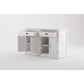 NovaSolo Halifax 57" Classic White Mahogany Glass Display Hutch Cabinet With 6 Doors & 2 Drawers