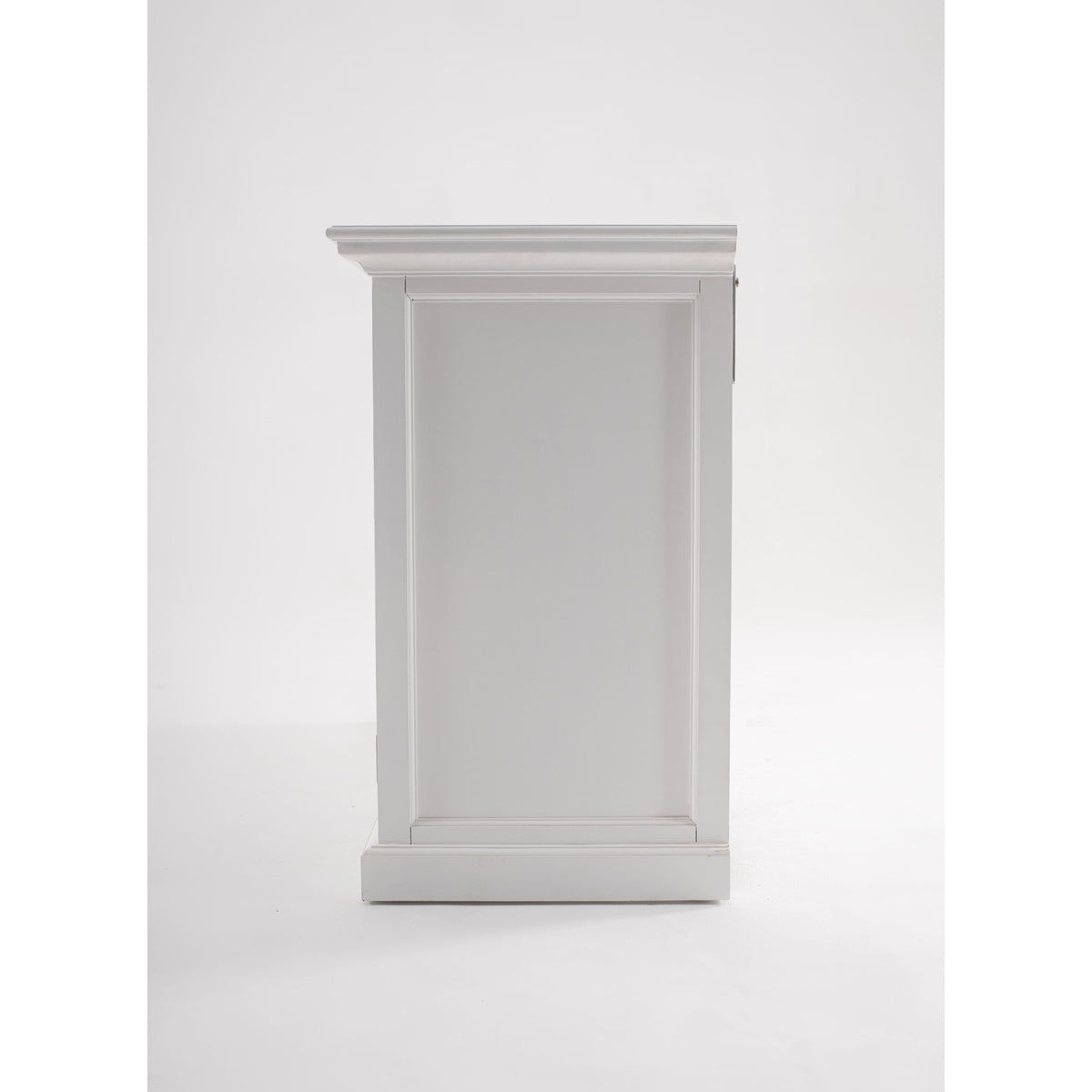 NovaSolo Halifax 57" Classic White Mahogany Glass Display Hutch Cabinet With 6 Doors & 2 Drawers