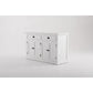 NovaSolo Halifax 57" Classic White Mahogany Glass Display Hutch Cabinet With 6 Doors & 2 Drawers
