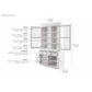 NovaSolo Halifax 57" Classic White Mahogany Glass Display Hutch Cabinet With 6 Doors & 2 Drawers