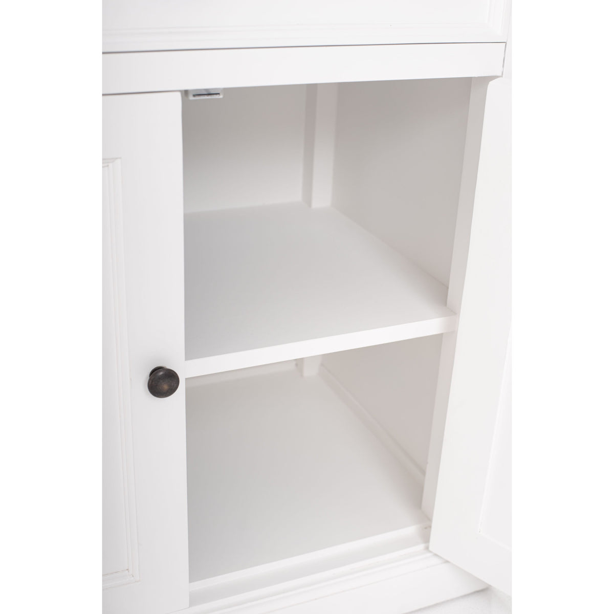 NovaSolo Halifax 57" Classic White Mahogany Glass Display Hutch Cabinet With 6 Doors & 2 Drawers