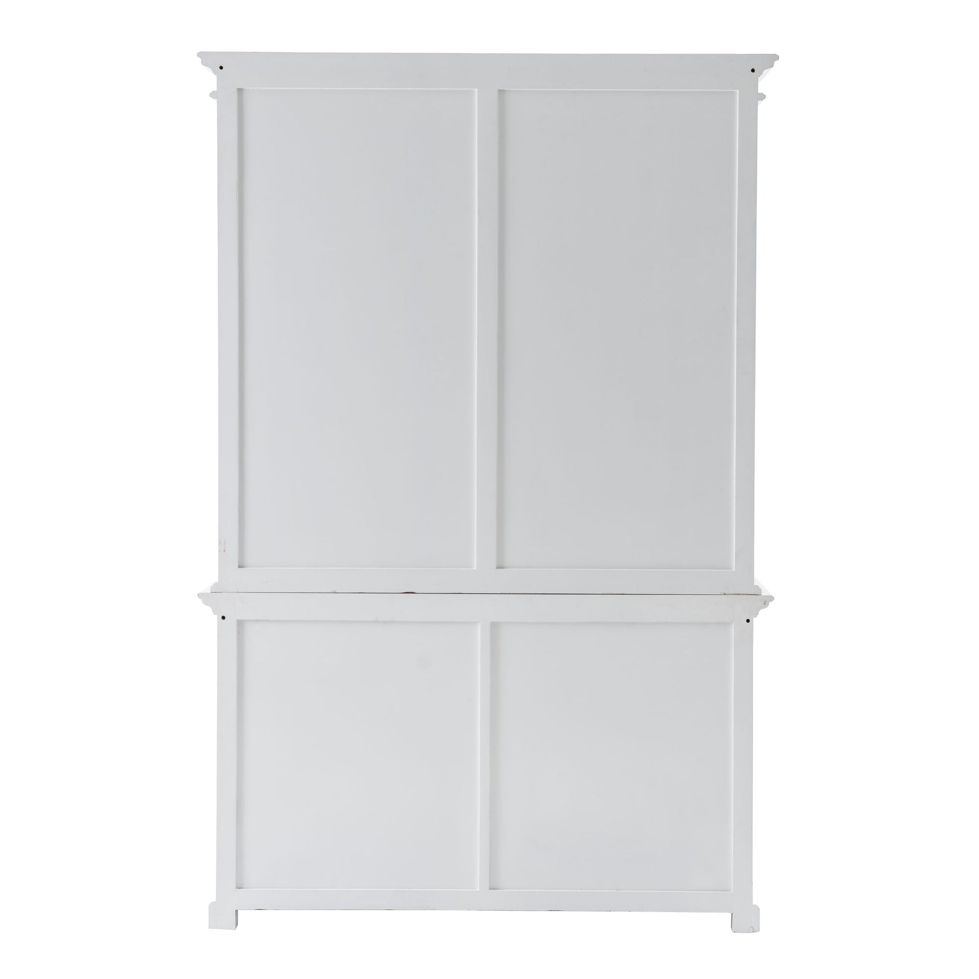 NovaSolo Halifax 57" Classic White Mahogany Hutch Cabinet With 4 Doors & 6 Shelves