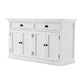 NovaSolo Halifax 57" Classic White Mahogany Hutch Cabinet With 4 Doors & 6 Shelves