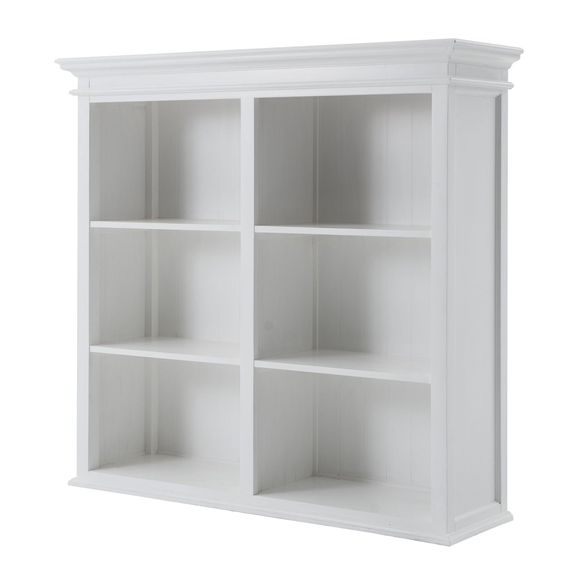 NovaSolo Halifax 57" Classic White Mahogany Hutch Cabinet With 4 Doors & 6 Shelves