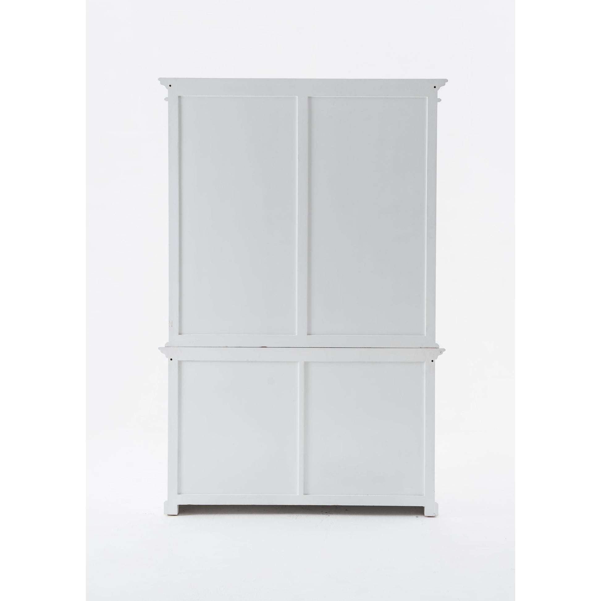 NovaSolo Halifax 57" Classic White Mahogany Hutch Cabinet With 4 Doors & 6 Shelves