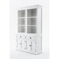 NovaSolo Halifax 57" Classic White Mahogany Hutch Cabinet With 4 Doors & 6 Shelves