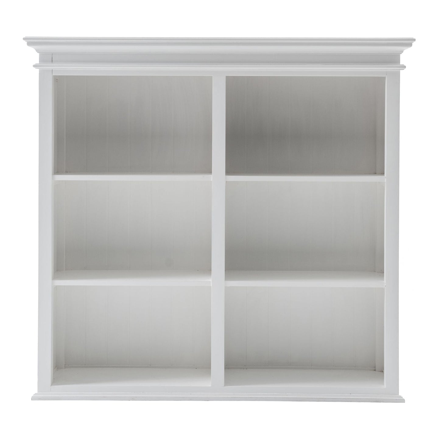 NovaSolo Halifax 57" Classic White Mahogany Hutch Cabinet With 4 Doors & 6 Shelves