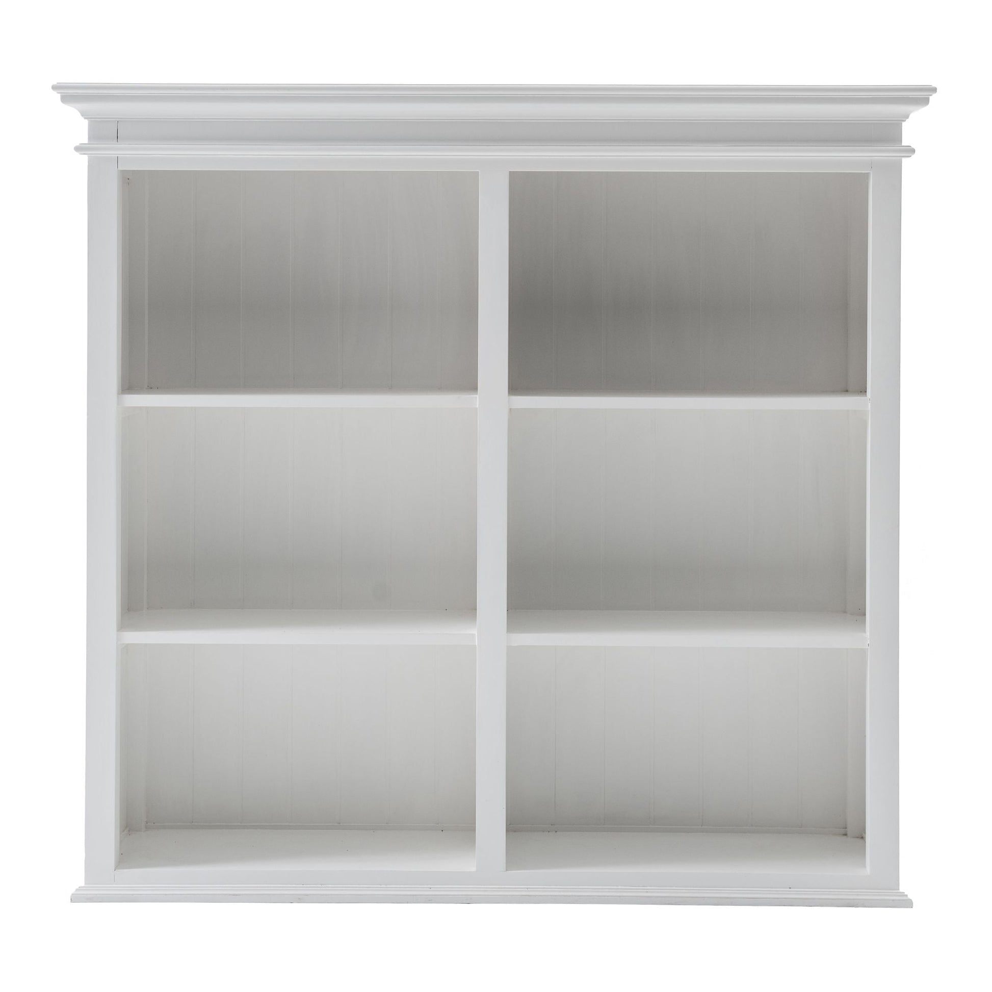 NovaSolo Halifax 57" Classic White Mahogany Hutch Cabinet With 4 Doors & 6 Shelves