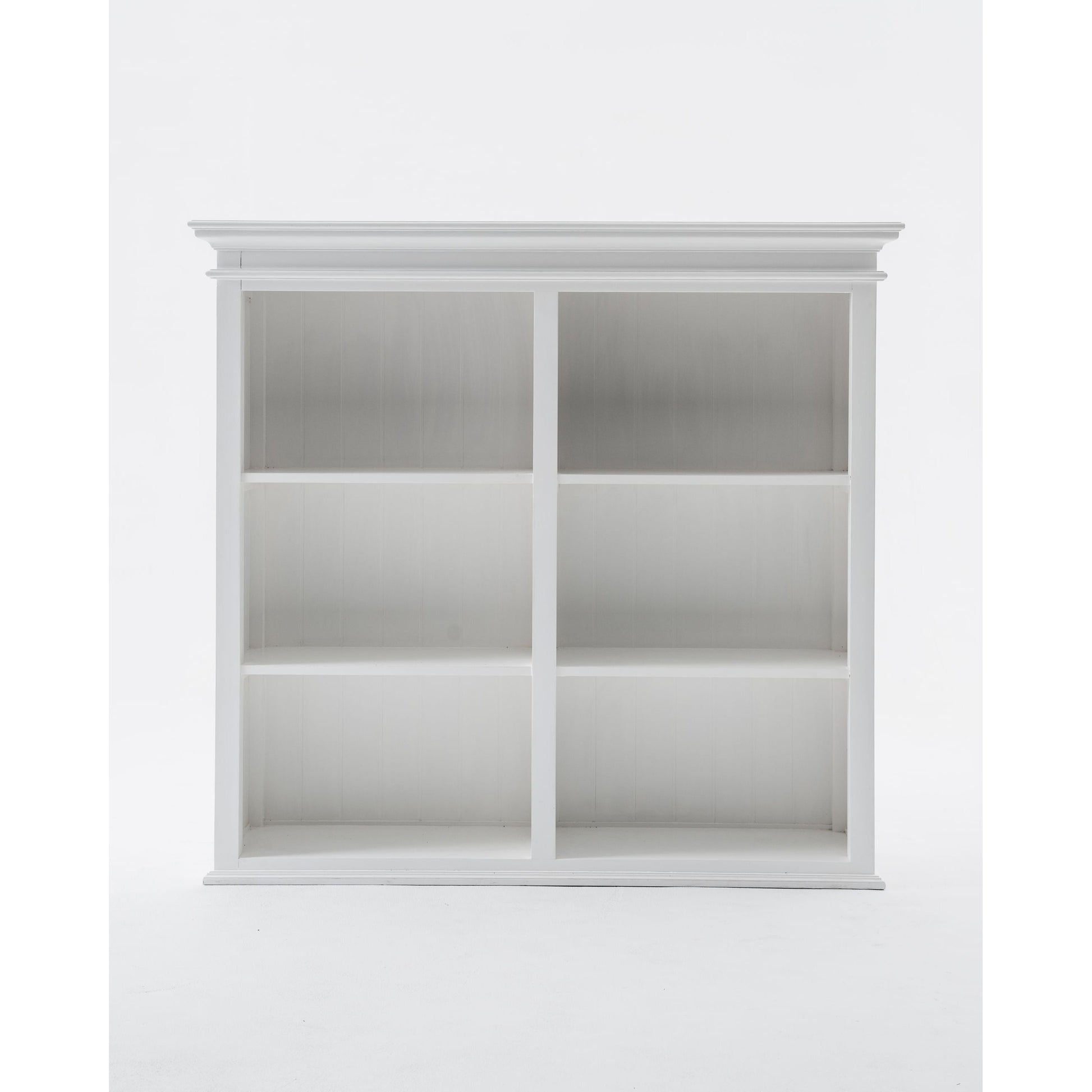 NovaSolo Halifax 57" Classic White Mahogany Hutch Cabinet With 4 Doors & 6 Shelves