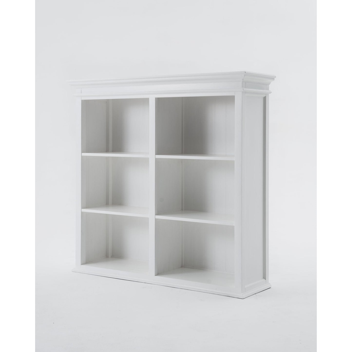 NovaSolo Halifax 57" Classic White Mahogany Hutch Cabinet With 4 Doors & 6 Shelves