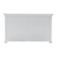 NovaSolo Halifax 57" Classic White Mahogany Hutch Cabinet With 4 Doors & 6 Shelves