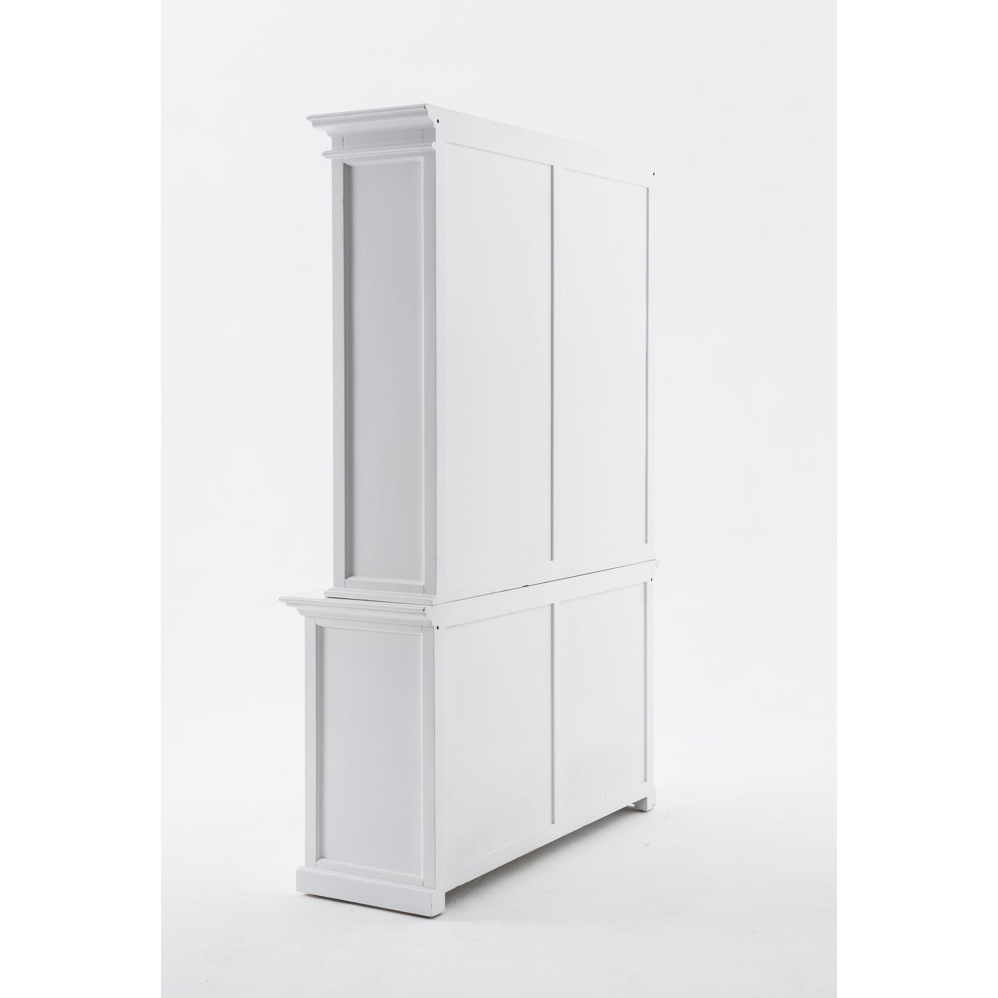 NovaSolo Halifax 57" Classic White Mahogany Hutch Cabinet With 4 Doors & 6 Shelves