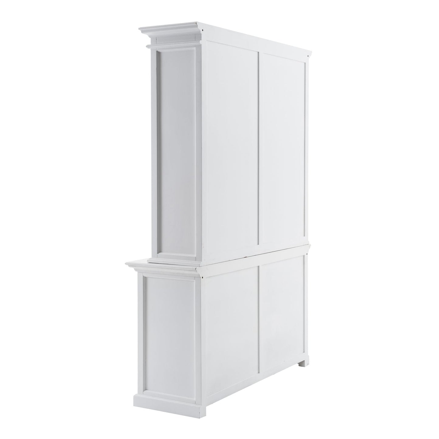 NovaSolo Halifax 57" Classic White Mahogany Hutch Cabinet With 4 Doors & 6 Shelves