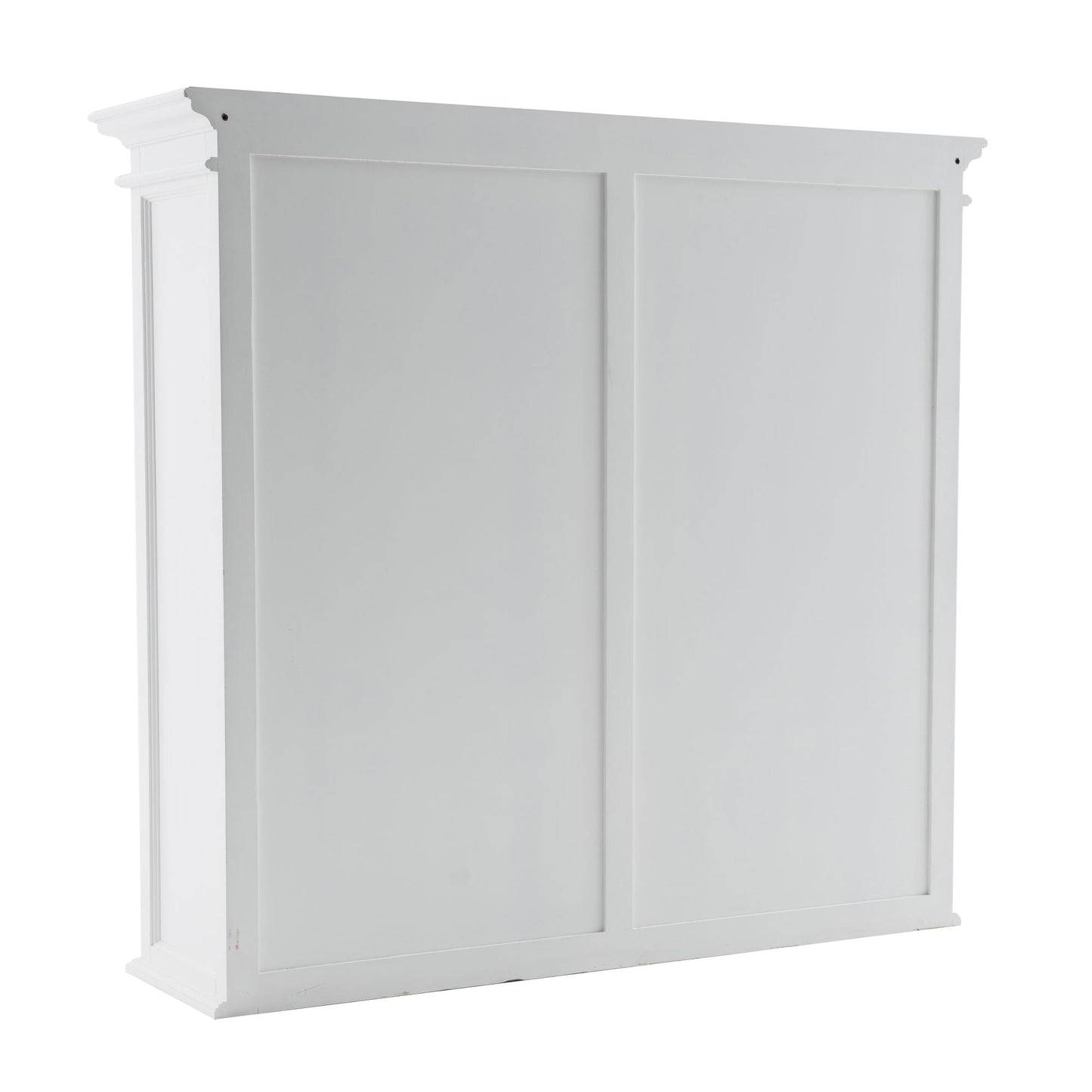 NovaSolo Halifax 57" Classic White Mahogany Hutch Cabinet With 4 Doors & 6 Shelves