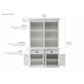 NovaSolo Halifax 57" Classic White Mahogany Hutch Cabinet With 4 Doors & 6 Shelves