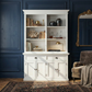 NovaSolo Halifax 57" Classic White Mahogany Hutch Cabinet With 4 Doors & 6 Shelves