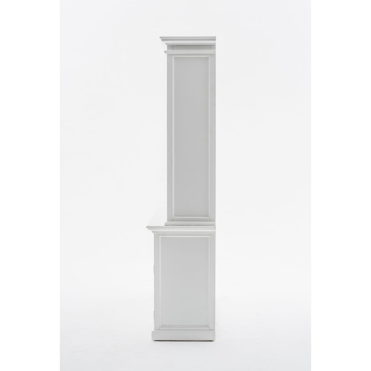 NovaSolo Halifax 57" Classic White Mahogany Hutch Cabinet With 4 Doors & 8 Shelves