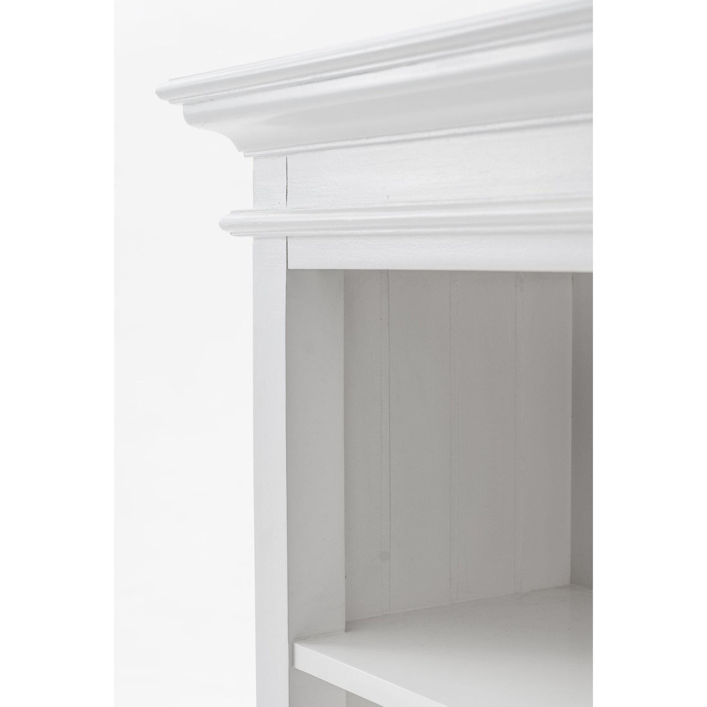 NovaSolo Halifax 57" Classic White Mahogany Hutch Cabinet With 4 Doors & 8 Shelves