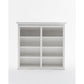 NovaSolo Halifax 57" Classic White Mahogany Hutch Cabinet With 4 Doors & 8 Shelves