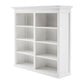 NovaSolo Halifax 57" Classic White Mahogany Hutch Cabinet With 4 Doors & 8 Shelves