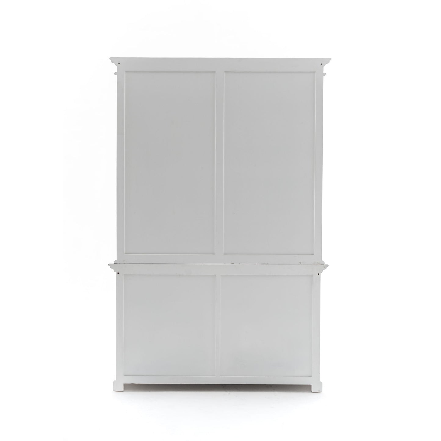 NovaSolo Halifax 57" Classic White Mahogany Hutch Cabinet With 4 Doors & 8 Shelves