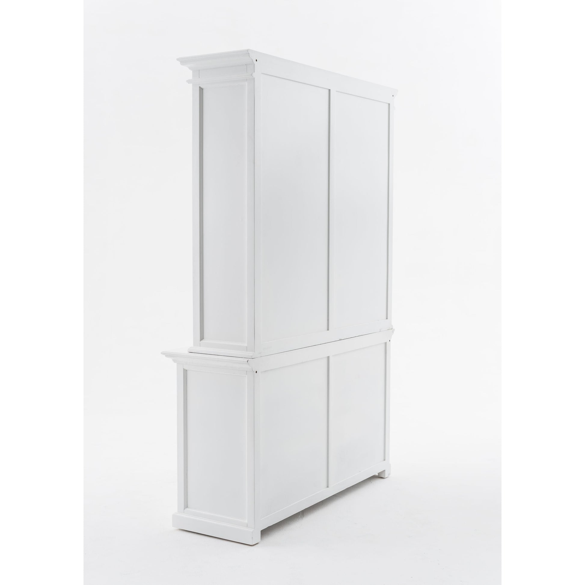 NovaSolo Halifax 57" Classic White Mahogany Hutch Cabinet With 4 Doors & 8 Shelves