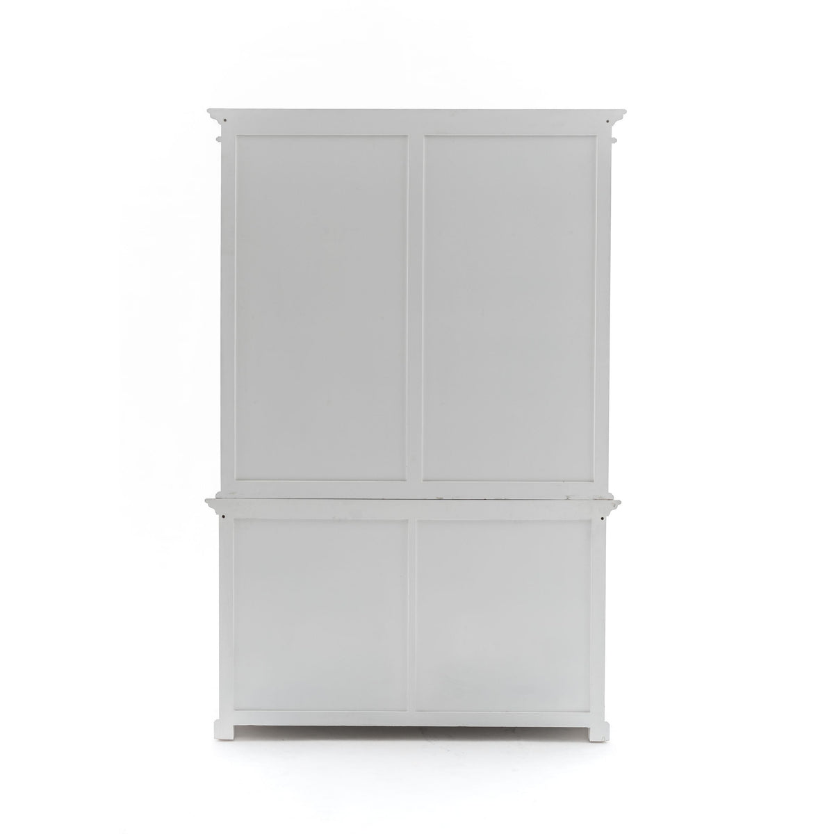 NovaSolo Halifax 57" Classic White Mahogany Hutch Cabinet With 4 Doors & 8 Shelves