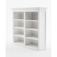 NovaSolo Halifax 57" Classic White Mahogany Hutch Cabinet With 4 Doors & 8 Shelves