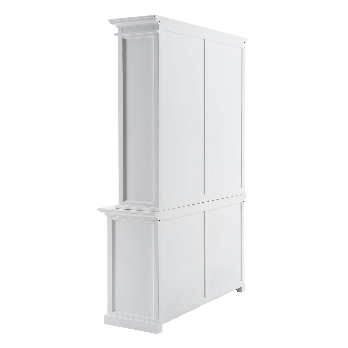 NovaSolo Halifax 57" Classic White Mahogany Hutch Cabinet With 4 Doors & 8 Shelves