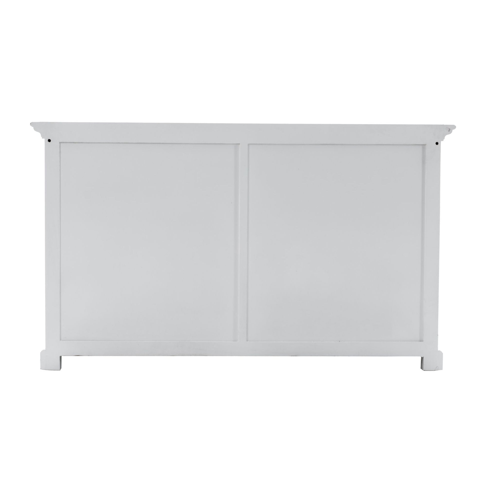 NovaSolo Halifax 57" Classic White Mahogany Hutch Cabinet With 4 Doors & 8 Shelves