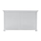 NovaSolo Halifax 57" Classic White Mahogany Hutch Cabinet With 4 Doors & 8 Shelves