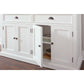 NovaSolo Halifax 57" Classic White Mahogany Hutch Cabinet With 4 Doors & 8 Shelves