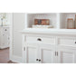 NovaSolo Halifax 57" Classic White Mahogany Hutch Cabinet With 4 Doors & 8 Shelves
