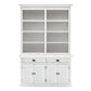 NovaSolo Halifax 57" Classic White Mahogany Hutch Cabinet With 4 Doors & 8 Shelves