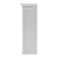 NovaSolo Halifax 57" x 87" White Mahogany Wood Kitchen Hutch Cabinet With Drawers And Glass Doors