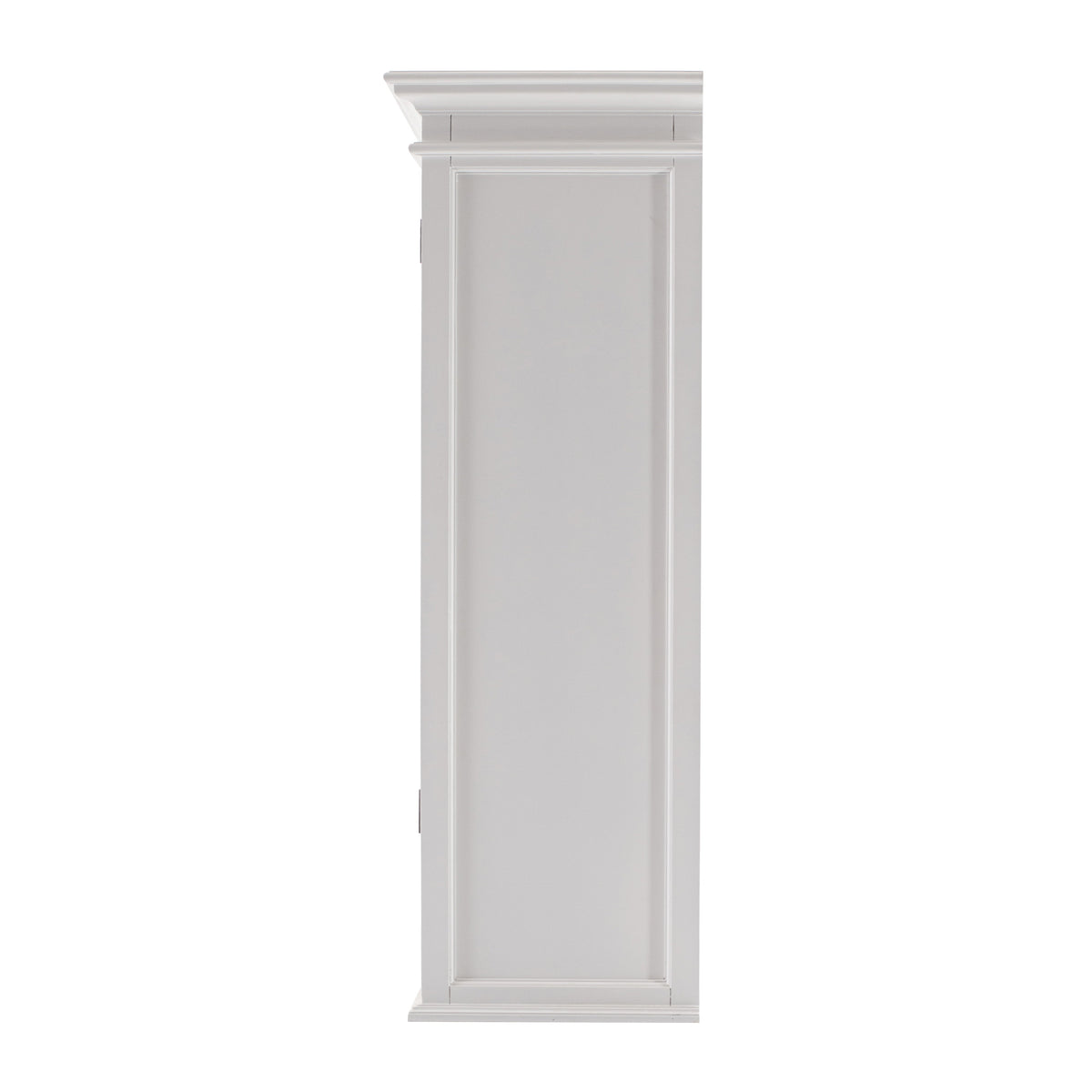 NovaSolo Halifax 57" x 87" White Mahogany Wood Kitchen Hutch Cabinet With Drawers And Glass Doors