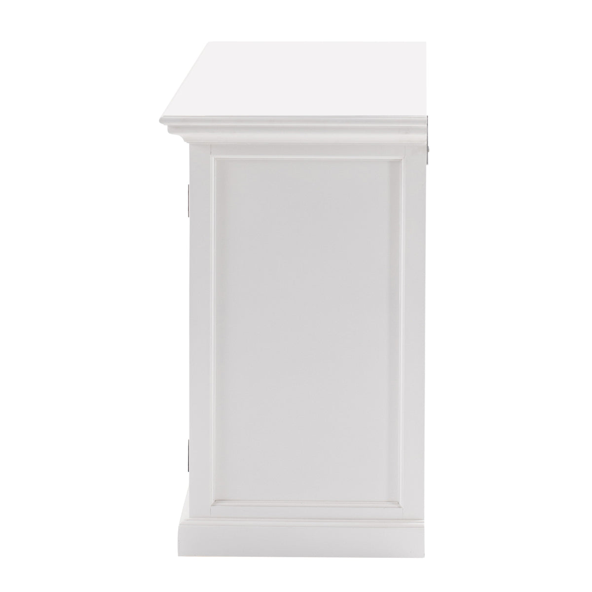 NovaSolo Halifax 57" x 87" White Mahogany Wood Kitchen Hutch Cabinet With Drawers And Glass Doors