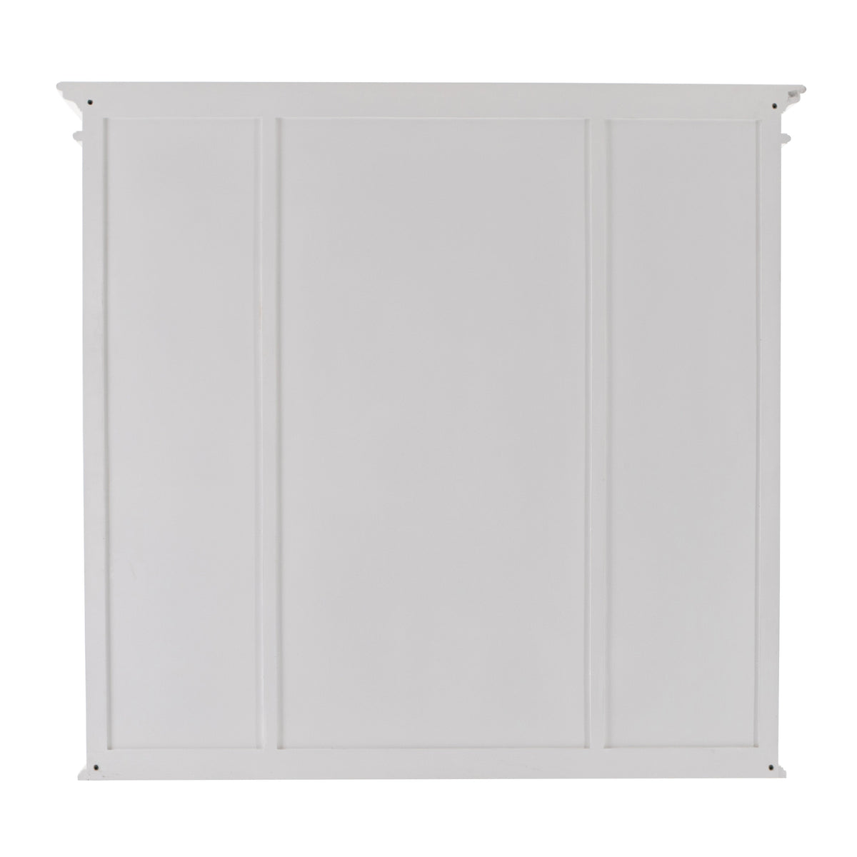 NovaSolo Halifax 57" x 87" White Mahogany Wood Kitchen Hutch Cabinet With Drawers And Glass Doors