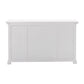 NovaSolo Halifax 57" x 87" White Mahogany Wood Kitchen Hutch Cabinet With Drawers And Glass Doors