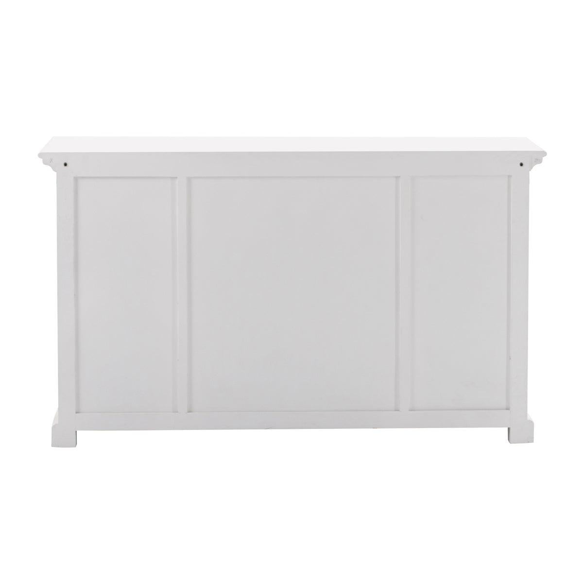 NovaSolo Halifax 57" x 87" White Mahogany Wood Kitchen Hutch Cabinet With Drawers And Glass Doors