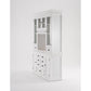 NovaSolo Halifax 57" x 87" White Mahogany Wood Kitchen Hutch Cabinet With Drawers And Glass Doors