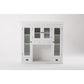 NovaSolo Halifax 57" x 87" White Mahogany Wood Kitchen Hutch Cabinet With Drawers And Glass Doors
