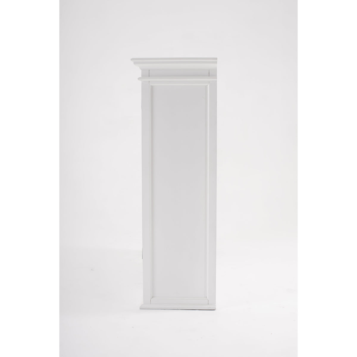 NovaSolo Halifax 57" x 87" White Mahogany Wood Kitchen Hutch Cabinet With Drawers And Glass Doors