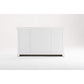NovaSolo Halifax 57" x 87" White Mahogany Wood Kitchen Hutch Cabinet With Drawers And Glass Doors