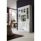 NovaSolo Halifax 57" x 87" White Mahogany Wood Kitchen Hutch Cabinet With Drawers And Glass Doors