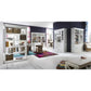 NovaSolo Halifax 57" x 87" White Mahogany Wood Kitchen Hutch Cabinet With Drawers And Glass Doors