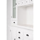 NovaSolo Halifax 57" x 87" White Mahogany Wood Kitchen Hutch Cabinet With Drawers And Glass Doors