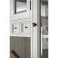 NovaSolo Halifax 57" x 87" White Mahogany Wood Kitchen Hutch Cabinet With Drawers And Glass Doors