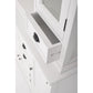 NovaSolo Halifax 57" x 87" White Mahogany Wood Kitchen Hutch Cabinet With Drawers And Glass Doors